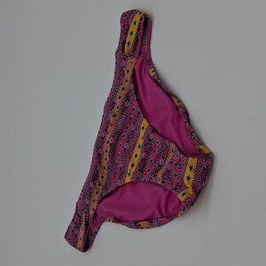 Jessica Simpson Shine Bright Side Shirred Bikini Bottom Tulip Multicolor M
